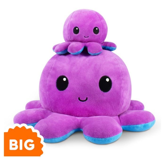 Teeturtle Plushiverse Purple & Blue Big Reversible Octopus