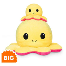 TeeTurtle BIG Reversible Octopus Plush - Yellow & Red
