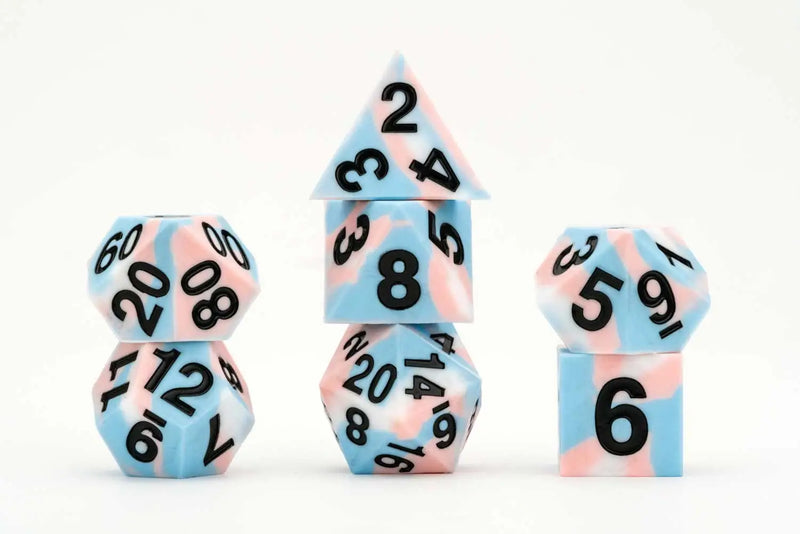 Sharp Edge Silicone Rubber Dice Set: GAYMERS PRIDE