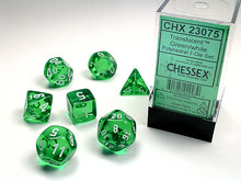 Chessex 7-Die Set - Translucent - Green/White