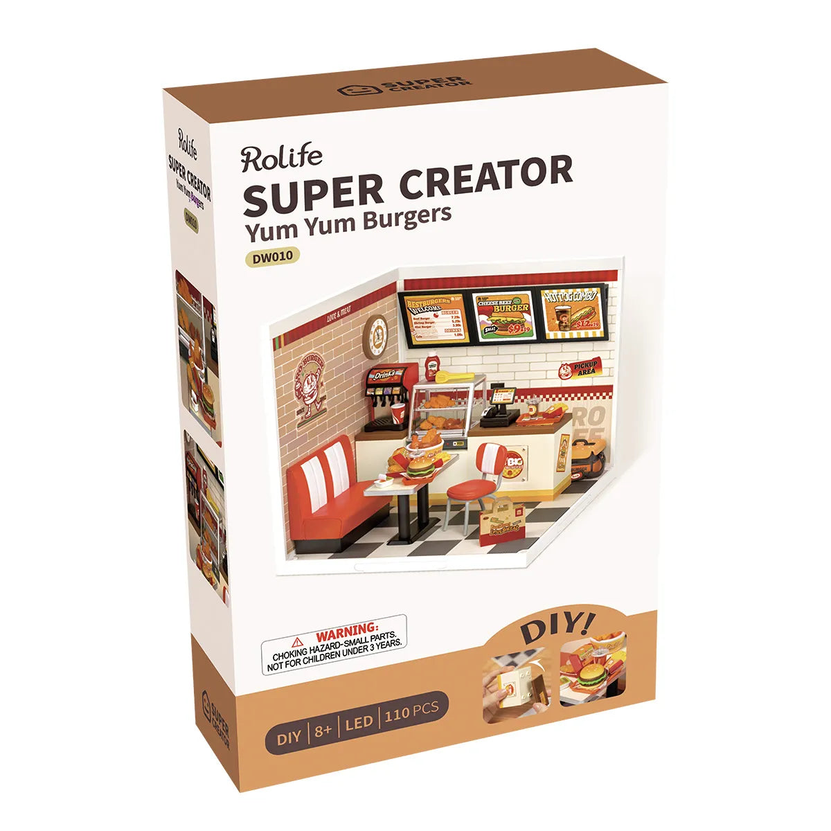 Rolife Yum Yum Burgers DIY Miniature House Kit