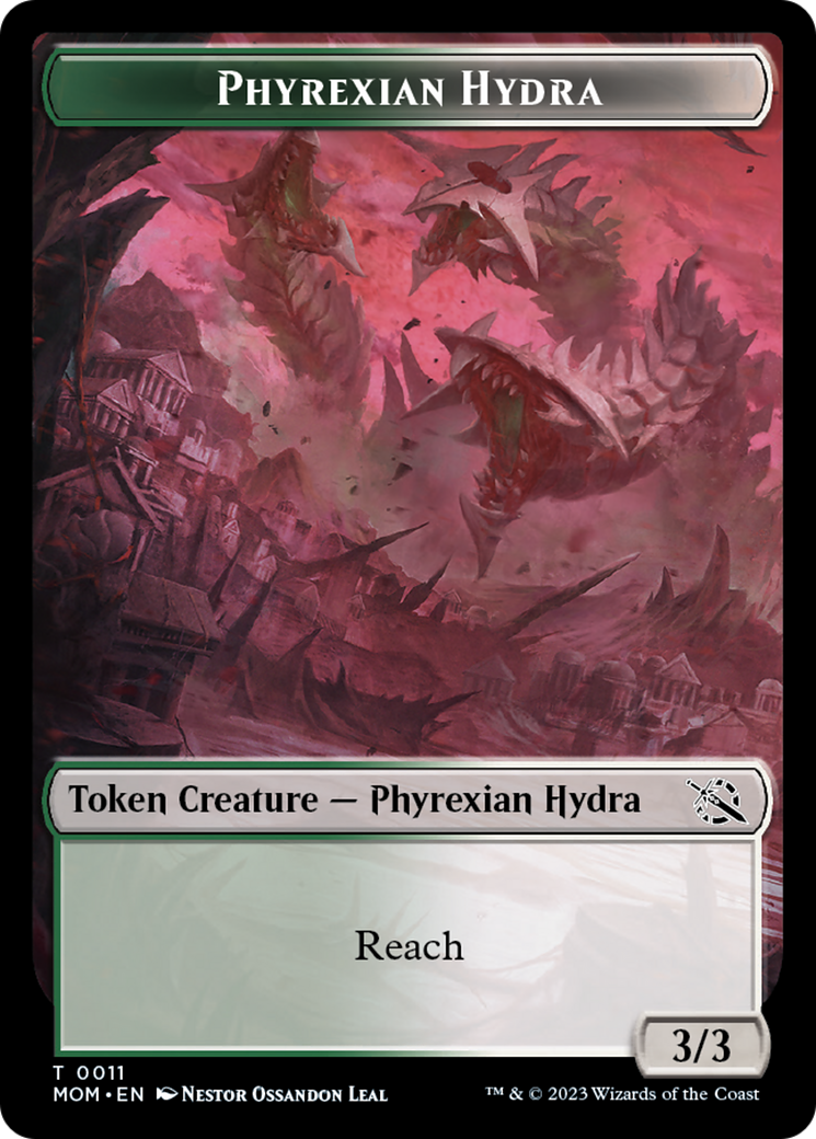 Treasure (21) // Phyrexian Hydra (11) Double-Sided Token [March of the Machine Tokens]