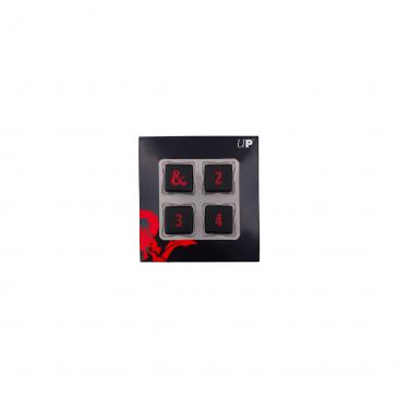 Ultra Pro Heavy Metal Black and Red D6 4x Dice Set for Dungeons & Dragons
