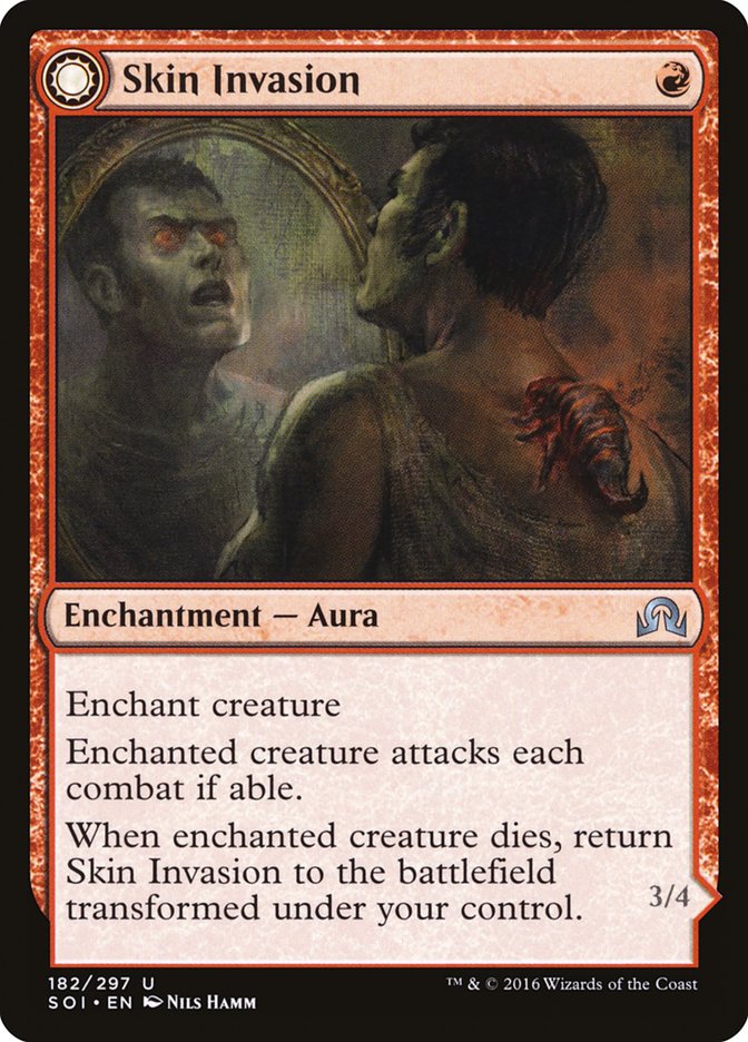 Skin Invasion // Skin Shedder 2x FOIL SOI MTG Shadows Over Innistrad Uncommon MINT red Skin Invasion // Skin Shedder 2x FOIL SOI MTG Shadows Over Innistrad Uncommon MINT red