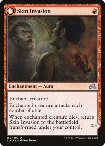Skin Invasion // Skin Shedder 2x FOIL SOI MTG Shadows Over Innistrad Uncommon MINT red Skin Invasion // Skin Shedder 2x FOIL SOI MTG Shadows Over Innistrad Uncommon MINT red
