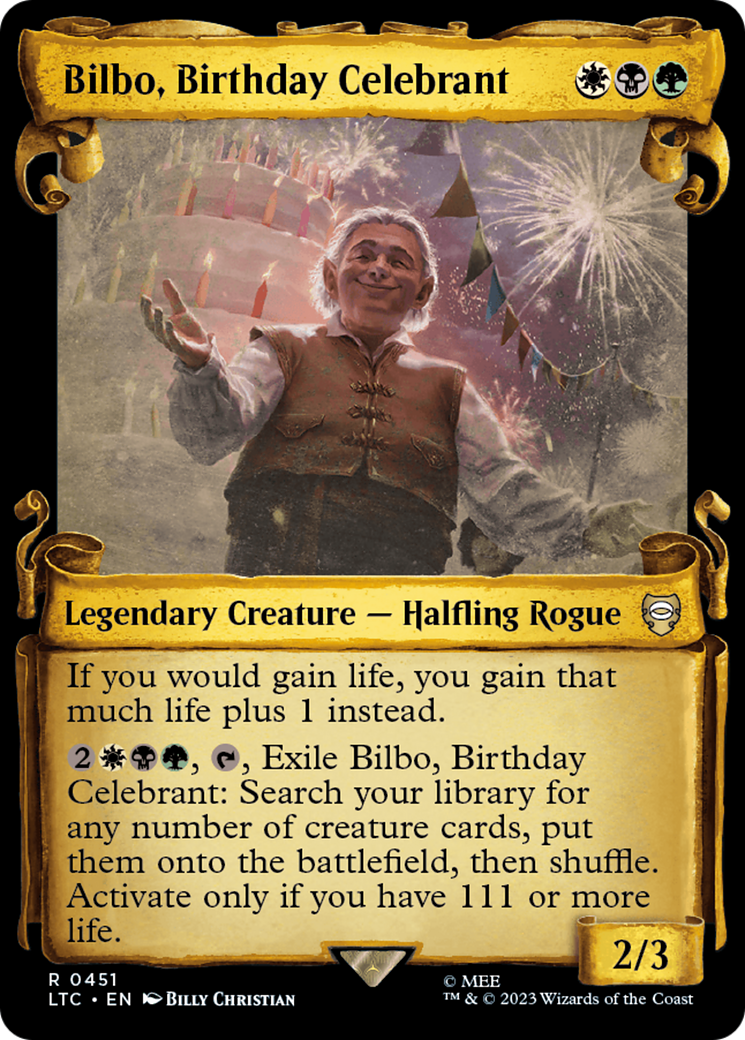 Bilbo, Birthday Celebrant [The Lord of the Rings: Tales of Middle-Earth Commander Showcase Scrolls]