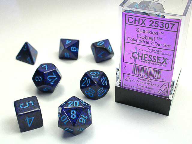 Chessex 7-Die set - Speckled - Cobalt