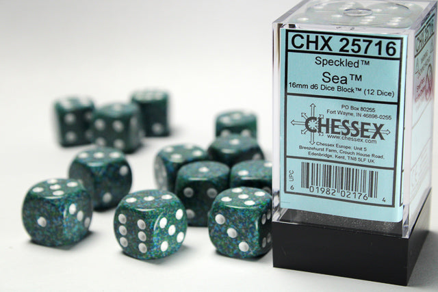 Chessex 16MM D6 Dice - Speckled - Sea