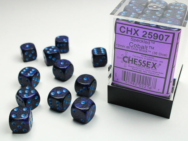 Chessex 12MM D6 Dice - Speckled - Cobalt