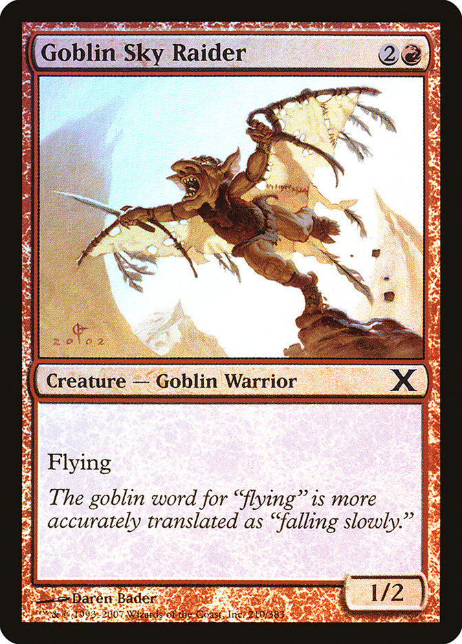 Goblin Sky Raider (Premium Foil) [Tenth Edition] | Mothership Books and Games TX