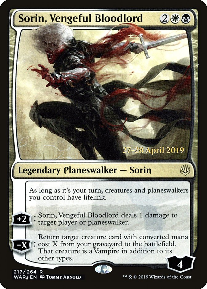 Sorin, Vengeful Bloodlord [War of the Spark Prerelease Promos] | Mothership Books and Games TX
