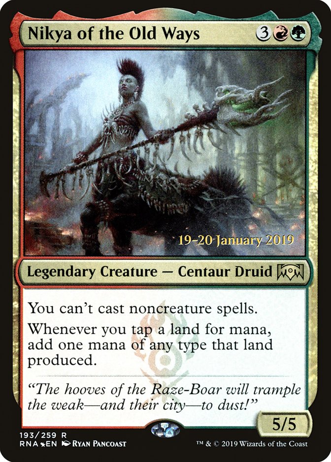 Nikya of the Old Ways [Ravnica Allegiance Prerelease Promos] | Mothership Books and Games TX