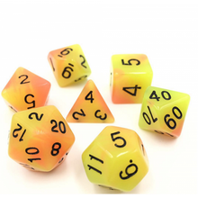 HD Dice: Glow in the Dark Polyhedral Set Orange/Yellow