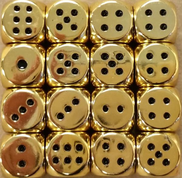 12mm Metal D6 Dice - 16ct