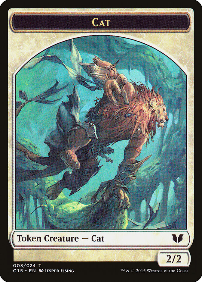 Spirit (023) // Cat Double-Sided Token [Commander 2015 Tokens] | Mothership Books and Games TX