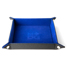 MDG Velvet Folding Dice Tray - Dark Blue