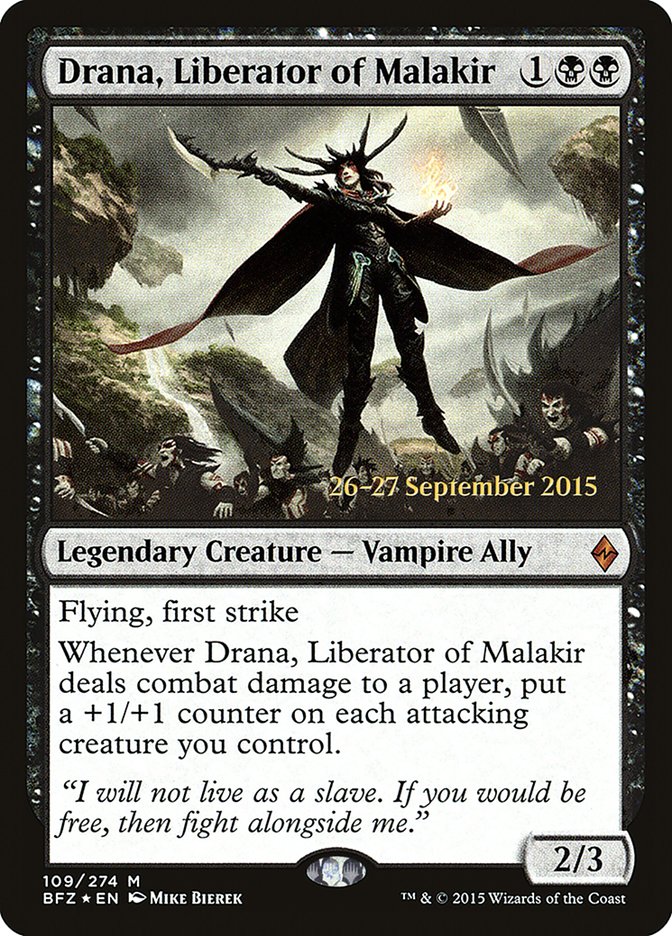 Drana, Liberator of Malakir [Battle for Zendikar Prerelease Promos]