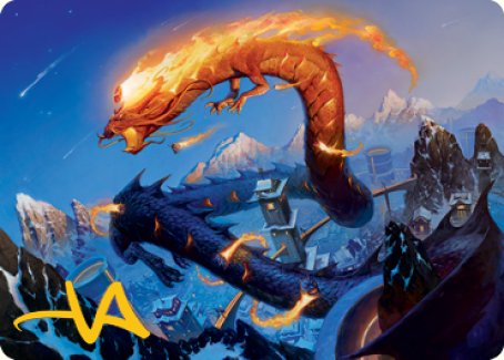 Atsushi, the Blazing Sky 1 Art Card (Gold-Stamped Signature) [Kamigawa: Neon Dynasty Art Series]