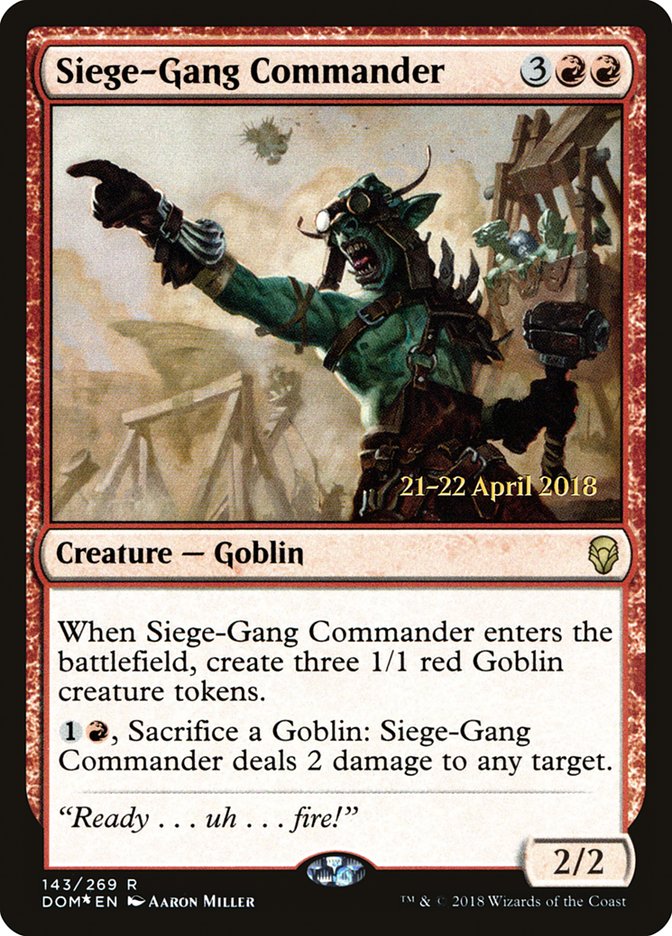 Siege-Gang Commander [Dominaria Prerelease Promos] | Mothership Books and Games TX
