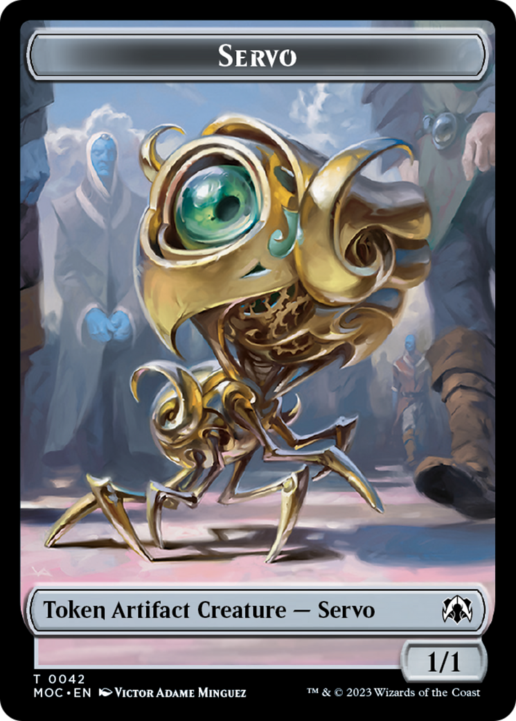 Feather // Servo Double-Sided Token [March of the Machine Commander Tokens]