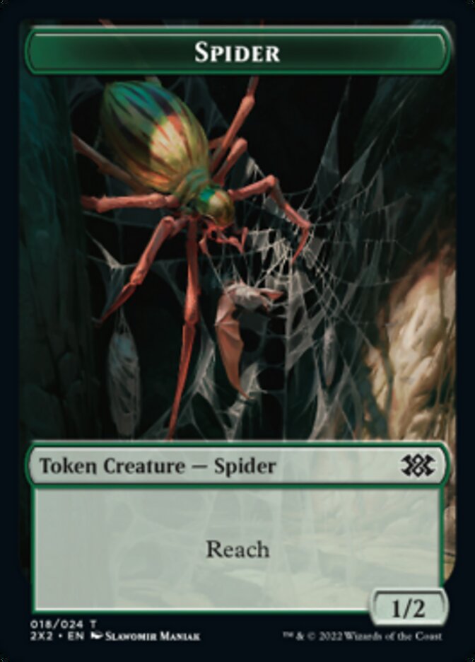 Spider // Spirit (008) Double-Sided Token [Double Masters 2022 Tokens]
