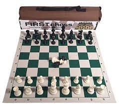 First Chess Tournament Pieces & Roll-up Mat