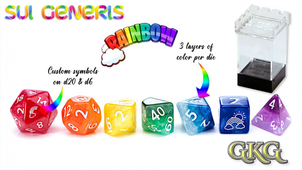 Sui Generis Rainbow Dice - Set of 7