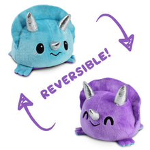 TeeTurtle Plushiverse Purple & Blue Triceratops Reversible Plush